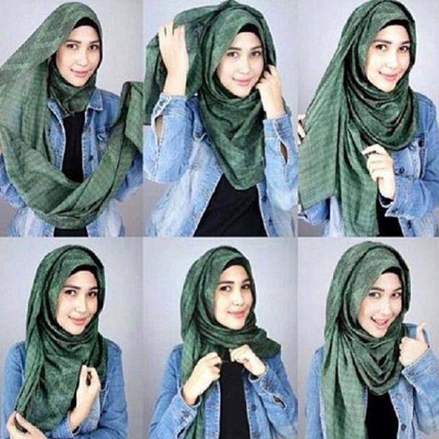Model Jilbab Persegi Panjang
